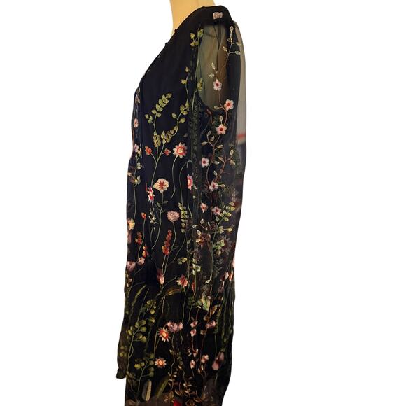 Catherine Malandrino Floral Embroidered Maxi Dress, Size Medium - Picture 4 of 5